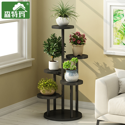 花架子客厅落地式实木铁艺阳台置物架室内户外植物多肉花盆栽托架