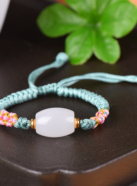 哪款金丝玉白玉手环玉石手链手串