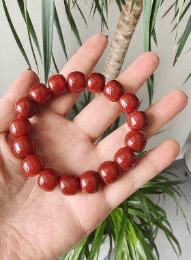 实拍天然南红玛瑙老型珠手串男女款时尚百搭玉石手链送男友礼物