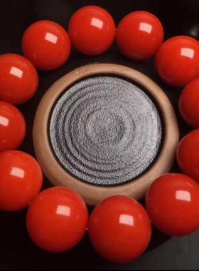 天然正品保山南红玛瑙手串手链佛珠柿子红满肉男女款单圈玉石手饰