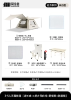 Холодный титан-серебряный клей для 3-5 человек + улучшенный навес [пакет столов и стульев для пикника]