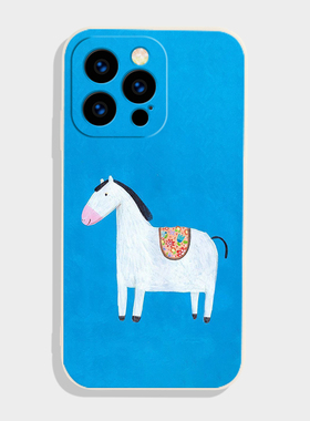 白马 适用iPhone苹果17promax马年手机保护壳新款全包16可爱趣味15简约ins风14卡通风13小众不撞款mate80全包