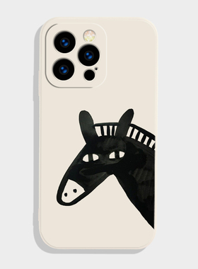 潦草萌马 适用iPhone苹果17promax马年手机保护壳16新款全包15可爱趣味14简约ins风13卡通风小众不撞款mate80