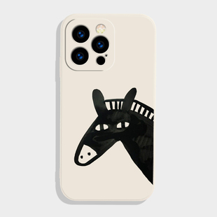 潦草萌马 适用iPhone苹果17promax马年手机保护壳16新款全包15可爱趣味14简约ins风13卡通风小众不撞款mate80