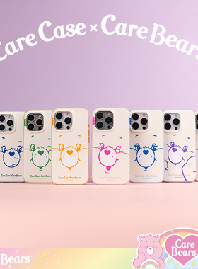 CARECASE x CareBears联名 白底小熊脸磁吸手机壳  适用于苹果iPhone16 15 14 Pro Max 原创设计 简约彩色