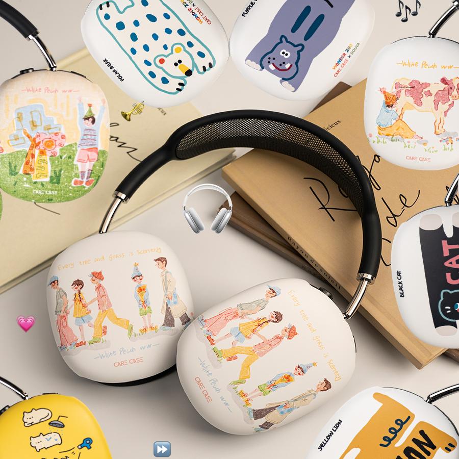 CARECASE 原创设计 适用苹果AirPods Max 菲林保护壳头戴式蓝牙耳机壳保护套 韩国进口材质硬壳 卡通插画涂鸦