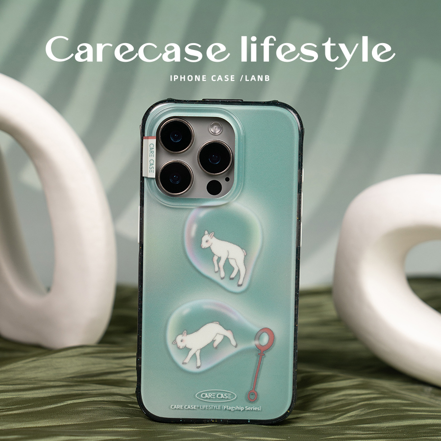 CARECASE透黑彩点泡泡小羊手机壳