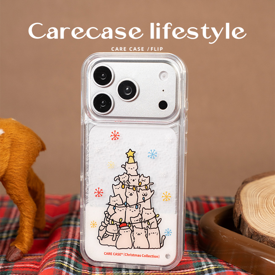 CARECASE猫咪圣诞树雪花手机壳