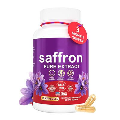 亚马逊跨境新品 营养藏红花补充剂Saffron Supplement素食胶囊