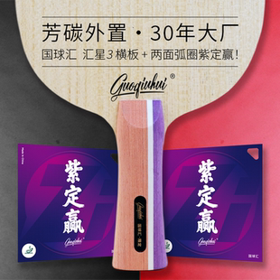 【国球汇】特制汇星3外置芳碳专业级高档乒乓球拍底板套胶