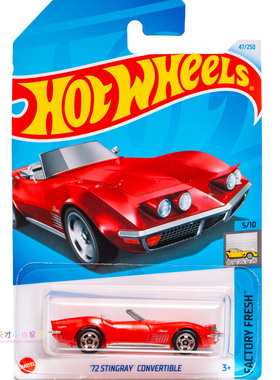 24年47号 '72 STINGRAY CONVERTIBLE 红色 风火轮 FACTORY FRESH