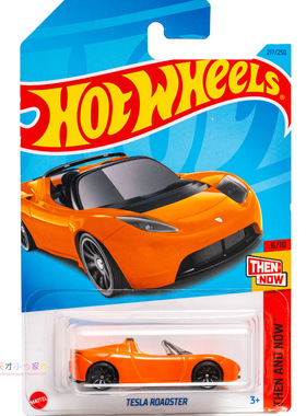 23年217号 TESLA ROADSTER 特斯拉 橙色 风火轮 THEN AND NOW系列