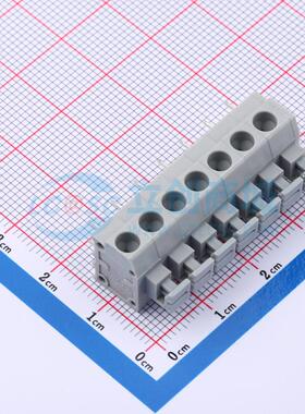5只起 弹簧式接线端子 MX235-5.0-07P-GY01-Cu-A 插件P=5.0mm 7P