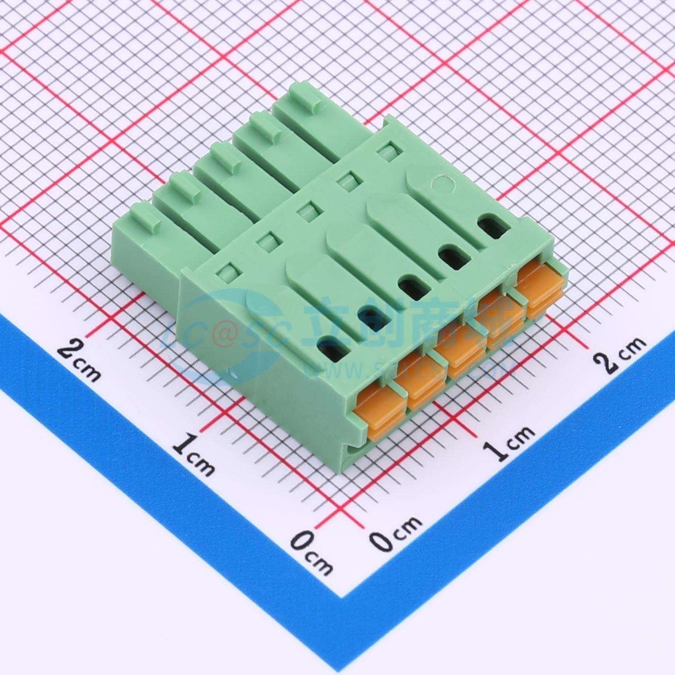 5只起 弹簧式接线端子 15EDGKN-3.5-05P-14-00A(H) 插件P=3.5mm