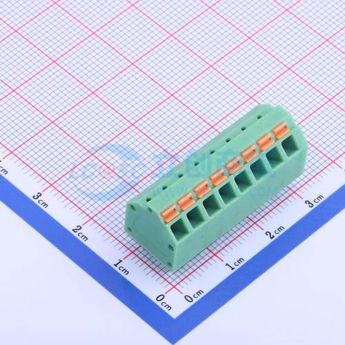 5只起 弹簧式接线端子 KF250NH-3.81-8P 插件P=3.81mm 1x8P 8P 原