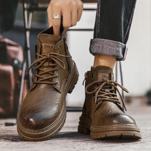 冬季特大码男鞋加绒2024新款45马丁靴46高帮47英伦48休闲49男靴子