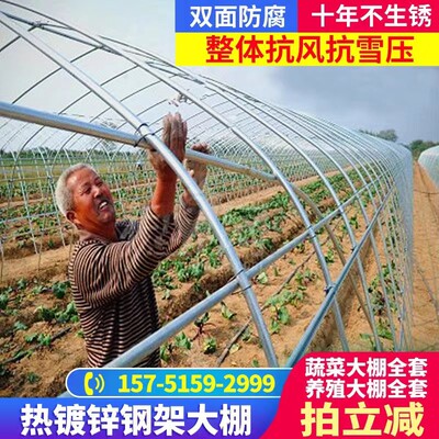 温室钢管大棚骨架养殖种植暖棚全套猪鸡舍钢架连栋组装简易蔬菜棚