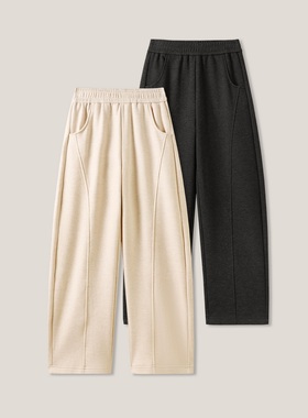 【春春Spring】加绒新款高腰显瘦羊毛弯刀裤ss26464