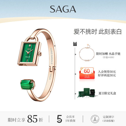 saga世家新款小众轻奢手镯表真钻