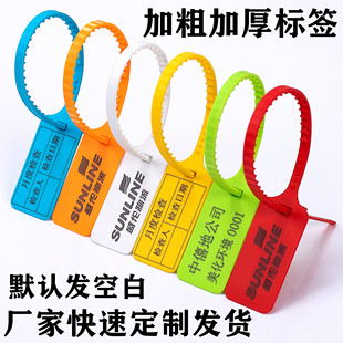 一次性塑料物流封条快递快运标签扎带挂牌加粗加厚标签扣标牌扎带