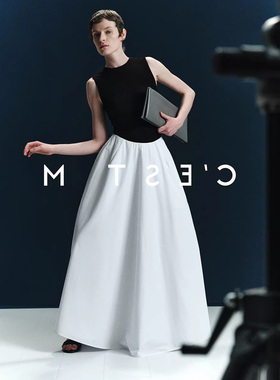 2026春装新款极简日本进口空气感有机棉重磅高级感半身裙长裙