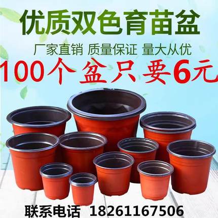 加厚一次性育苗花盆种植塑料盆营养钵扦插多肉盆双色盆草莓培育盆