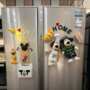 掌门狗厨师狗套装洞洞ins公仔创意磁吸装饰冰箱板贴磁贴铁柜铁门