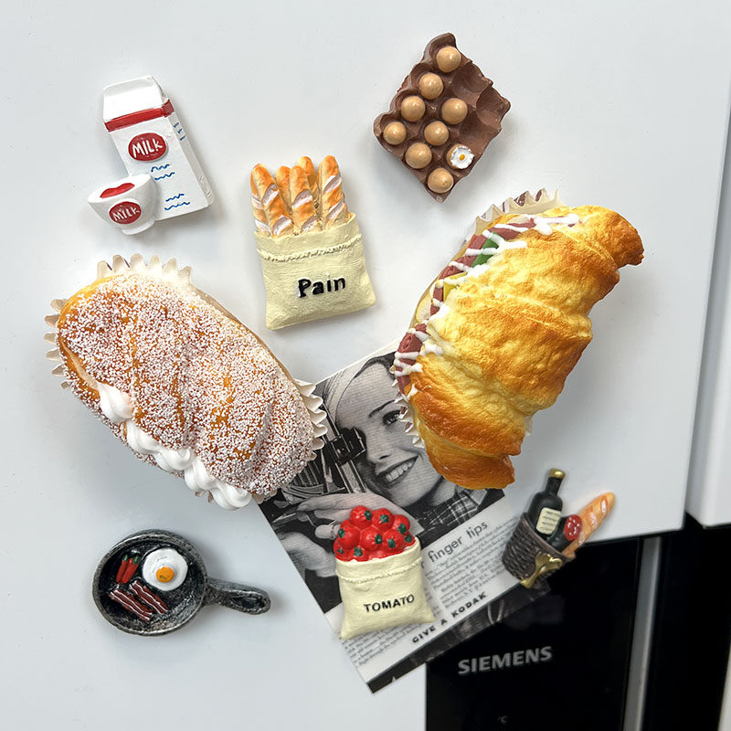 仿真厨师掌门狗面包食物磁吸冰箱贴三明治奶油软牛奶平底锅牛角包,家居饰品,冰箱贴,淘宝优惠券,粉丝福利购,淘宝优惠卷