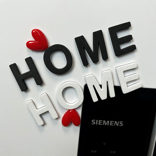全套26个姓氏字母HOME磁吸冰箱贴装饰贴磁性情侣夫妻配套海绵软磁