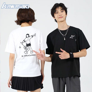 新款 B3994 舒适 上衣K1C02 川崎羽毛球服男女运动休闲T恤短袖