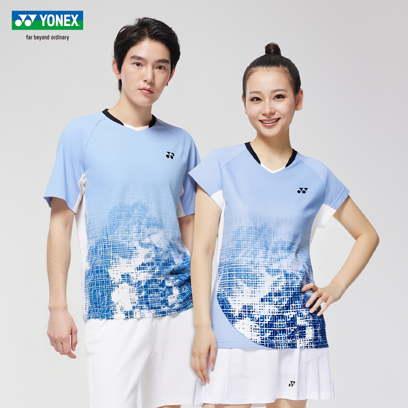 正品YONEX尤尼克斯羽毛球服短袖yy男女比赛服队服T恤速干1102625