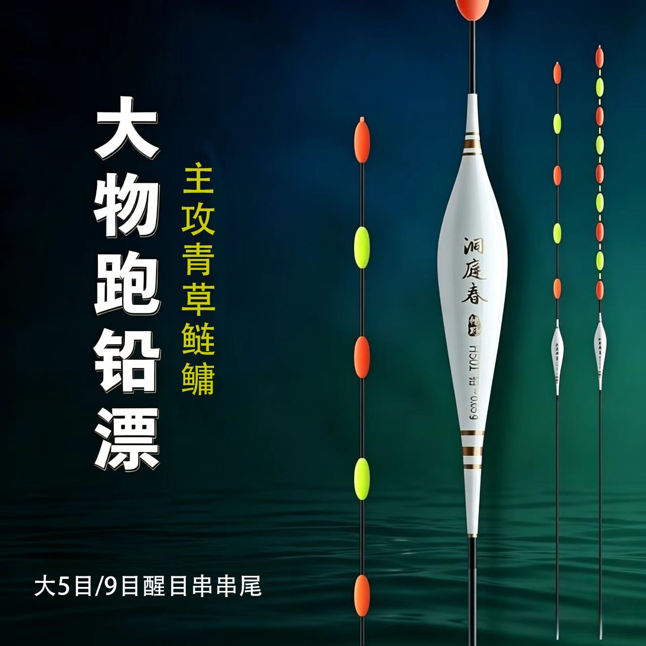青鱼大物无铅漂黑坑跑铅漂醒目
