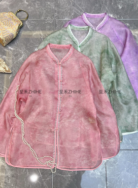 瑞设计钱新中式真丝欧根纱花小衫（含100真丝）(单上衣)YS1-t853