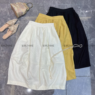 瑞瑞设计26年夏上新极简大牌老钱新中式 人丝立体浮雕半身裙t930