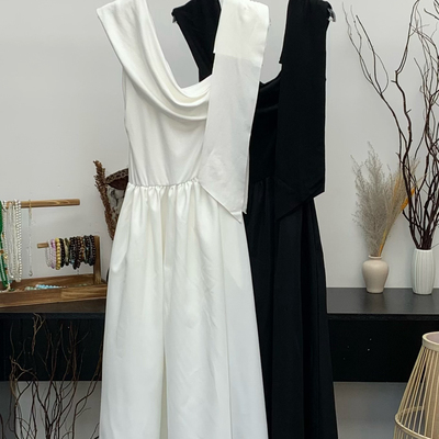 瑞瑞设计设计款单肩斜肩赫本风连衣裙(不排单速发)GZXQ6687-5298