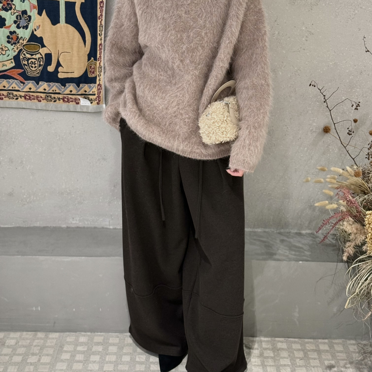 瑞瑞老钱加厚羊驼绒基础圆领拉毛毛衣保暖毛衣含79羊驼毛OMM3