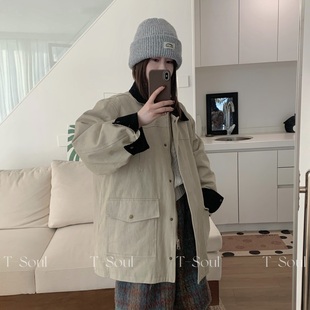 瑞瑞Soul-翻领中长款洋气时尚保暖羽绒服外套122810
