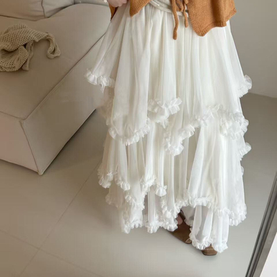 瑞瑞设计26年早春早春法式浪漫不规则长裙半身裙9.NIAN-N6005