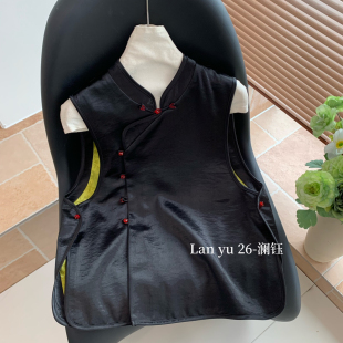 上衣马甲CXqsg2988 无袖 瑞瑞上新新中式 打底内搭马甲国风缎面小衫