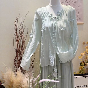 不含马甲 复古花朵工艺防晒小衫 9413 法式 瑞瑞26年春款