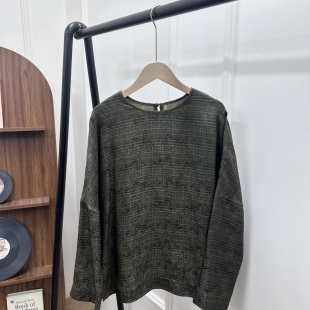 ysj 瑞瑞丝桑波缎香云纱暗纹提花宽松阔版 只卖上衣 T恤 Y395 长袖