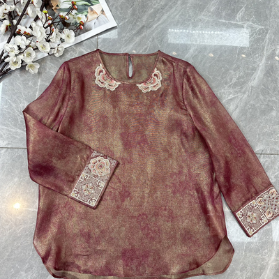 瑞瑞店2026夏上新桑蚕丝金线国风小衫G348-A8924