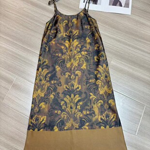 YS361 无配饰 G322 型慵懒显贵真丝吊带连衣裙 瑞瑞店印花直筒版