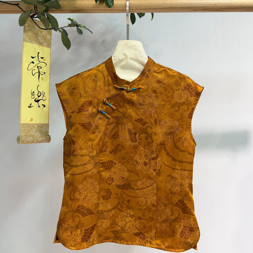 瑞瑞店加印花工艺非遗和泥款手工一字扣精致版型小衫YS276-G401