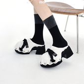 女厚底一脚蹬外穿铆钉风穆勒鞋 真皮包头拖鞋 潮 新款 欧洲站2026春季