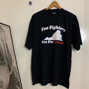 Foo Fighters喷火战机乐队美式复古潮牌短袖T恤Cityboy小领口T恤