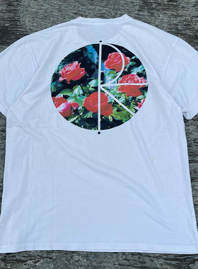 POLAR玫瑰个性印花宽松潮牌短袖oversize高街230G重磅T恤男女情侣