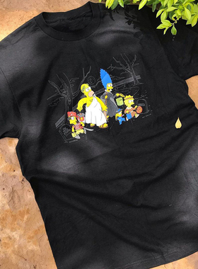 The Simpsons辛普森一家美潮卡通动画oversize潮牌短袖T恤男女