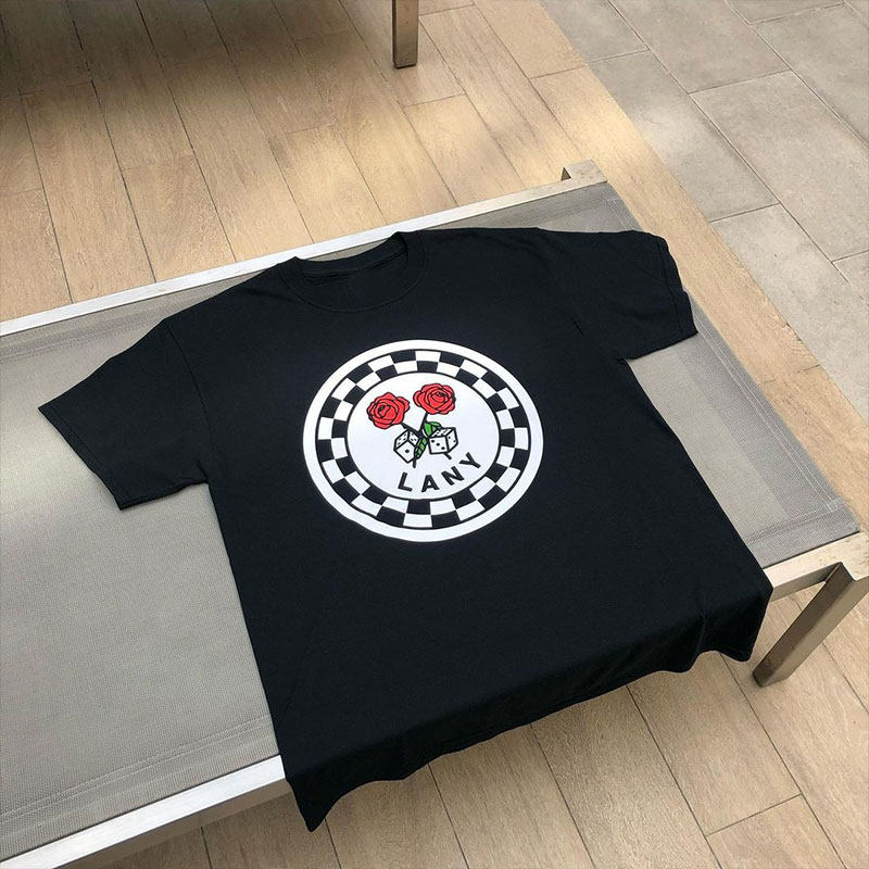 ins超火Lany摇滚乐队美式复古潮牌短袖vintage古着感玫瑰花T恤男