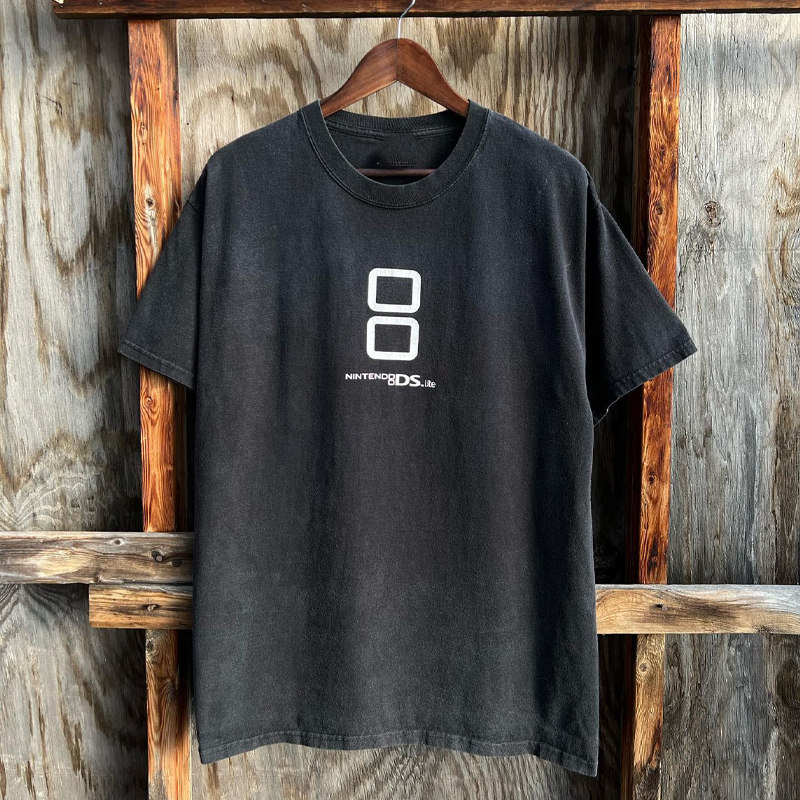 3DS复古游戏机周边趣味字母印花短袖T恤Cityboy美式街舞嘻哈半袖